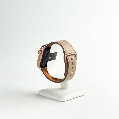 Кожаный ремешок Leather Rivet Clasp для Apple Watch 38/40/41mm Biscuit